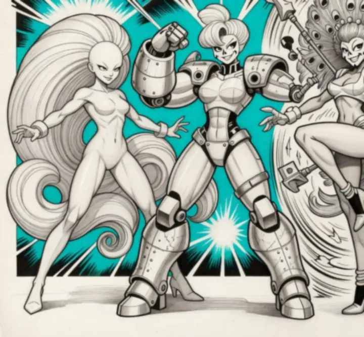 Skullgirls karakterportré galéria, stílusos, kézzel rajzolt illusztrációkkal
